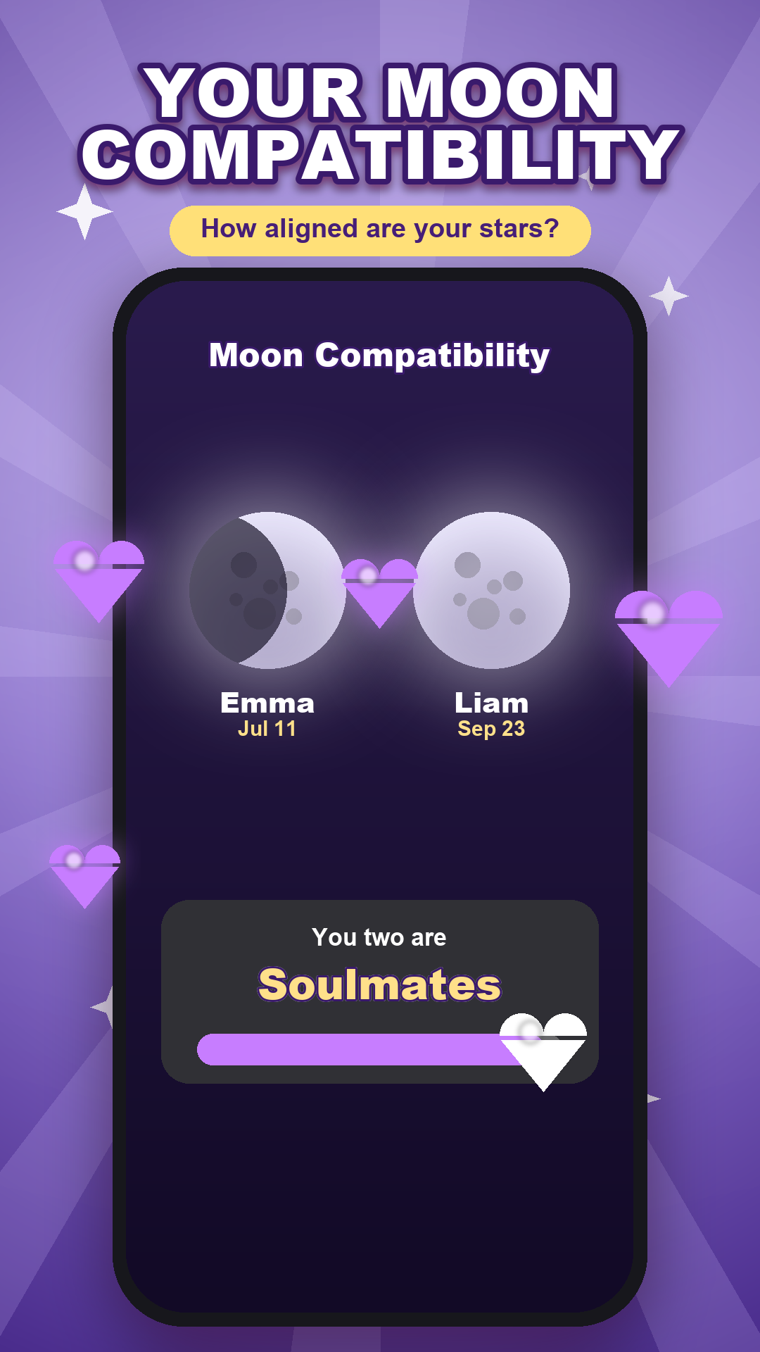 Moon compatibility result screen