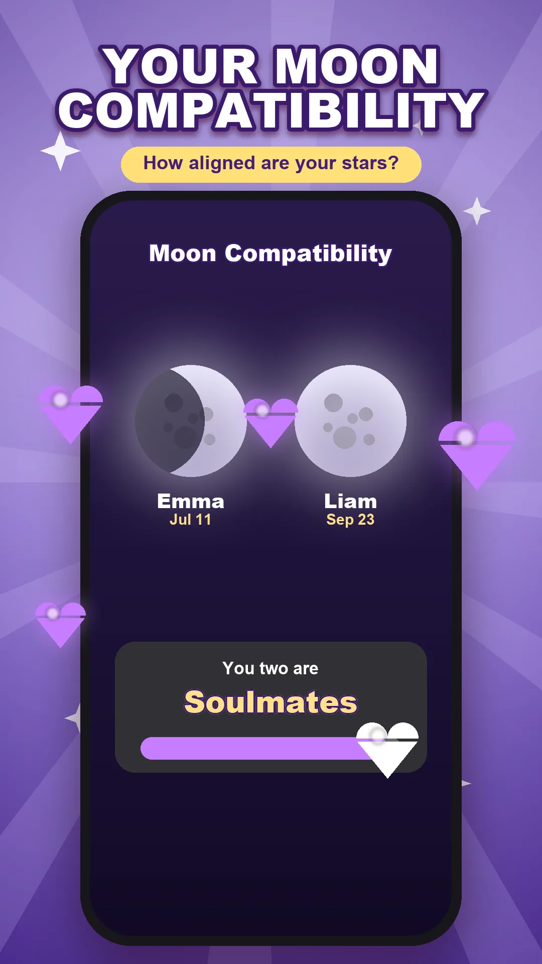 Moon compatibility result screen